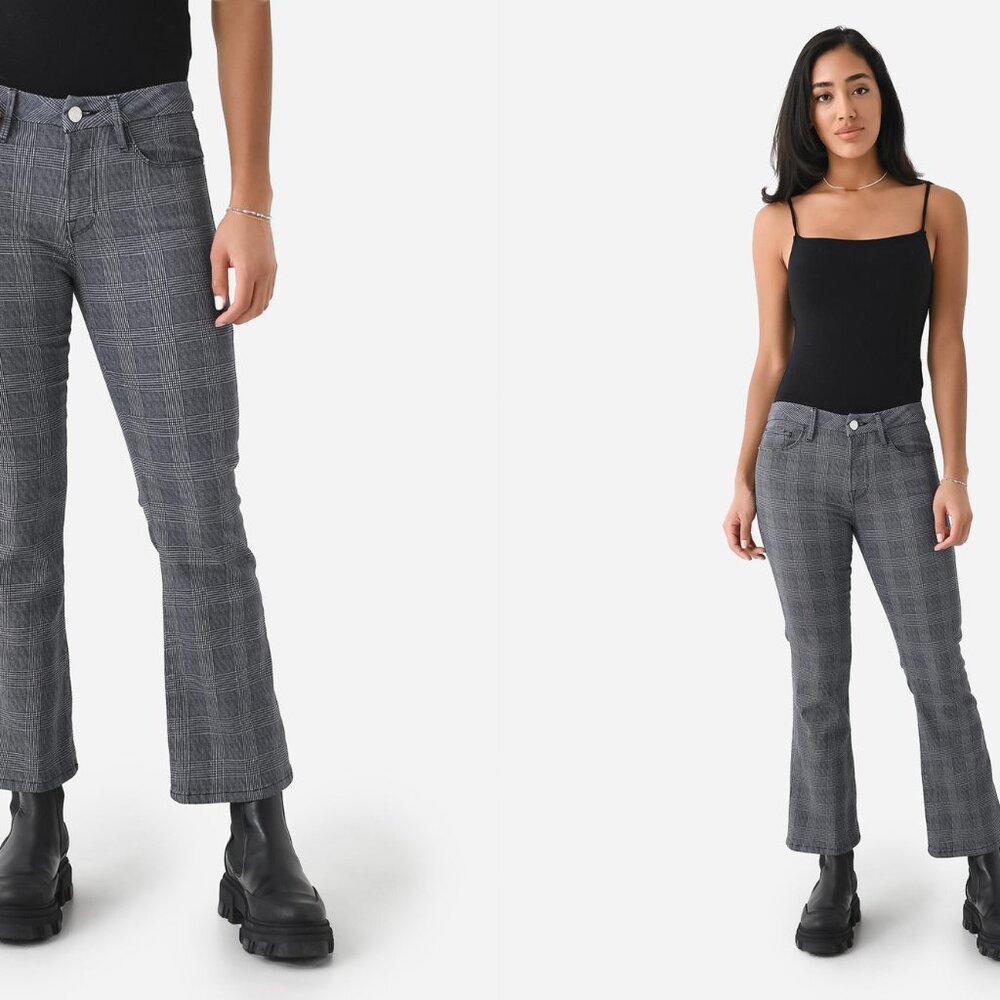 FRAME le crop mini boot jeans in noir multi (sz29)